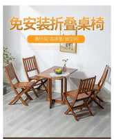 Folding table dining table small apartment portable and storage solid wood outdoor table and chairs balcony terrace courtyard