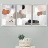 Framed Canvas Print Wall Art Set Grunge Paint Strokes Abstract Shapes Illustrations Modern Art Bohemian