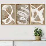 Framed Canvas Print Wall Art Set Pastel Paint Strokes Shapes Abstract Illustrations Modern Art Decorative