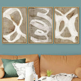 Framed Canvas Print Wall Art Set Pastel Paint Strokes Shapes Abstract Illustrations Modern Art Decorative