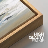 Framed Canvas Print Wall Art Set Teal Sky Ocean Wave Beach Shore Nature Wilderness Illustrations Modern Art Decorative