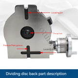 Fresadora de alta precisão, divisor de mesa rotativo, indexação vertical de dupla utilização mesa de trabalho, inclinação 360 ° para fresagem perfuração