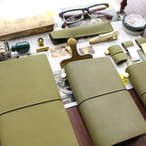 Fromthenon Travelers Notebook Olive Green Genuine Leather Planner 2024 Note For Midori Diary Vintage Personal Journal Stationery