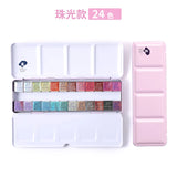 Gem solid watercolor pigments official flagship store 24 color pearl sparkling bright series phosphorescent painting