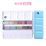 Gem solid watercolor pigments official flagship store 24 color pearl sparkling bright series phosphorescent painting