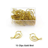Gold Bird Paper Clip, Braçadeira De Papel Em Forma, Borboleta Cute Clips, Clipe de Metal Decorativo para Papel, Acessórios de escritório