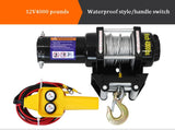 Guincho elétrico da grua do controle remoto, auto-salvamento, guincho fora de estrada do veículo, ferramenta de Transporte, 12V, 24V