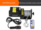 Guincho elétrico da grua do controle remoto, auto-salvamento, guincho fora de estrada do veículo, ferramenta de Transporte, 12V, 24V