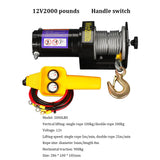Guincho elétrico para carro, guincho de caminhão, corda sintética, guinchos off road, 12V, 24V, 2000, 4500lbs
