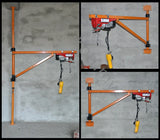 Guindaste elétrico do suporte da parede da grua do agregado familiar, Guindaste de levantamento pequeno portátil para a decoração home, 220V, 200kg