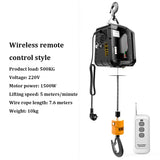 Guindaste elétrico portátil da grua para carros, melhoria Home, movimentação da carga, elevação da oficina da produção, 1500W