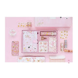 Pink Journal Loose-leaf  Diary Kawaii Travel Notebook Spiral Note Book  Scrapbook and Handbook with DIY tool set