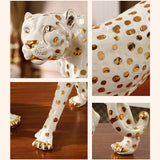 AOOKMIYA ART+ Creative Gifts Home Decor Leopard Statue Art Ornament European Statue Living Room Large Floor Decoration Sculpture Creative Office Decor Mascot
