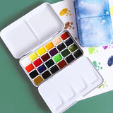 AOOKMIYA Schmincke College-level Watercolor 24 Colors 1ML Paint Sub-pack Portable Watercolor Metal Box Painter Painting Art Supplies