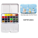 AOOKMIYA Schmincke College-level Watercolor 24 Colors 1ML Paint Sub-pack Portable Watercolor Metal Box Painter Painting Art Supplies