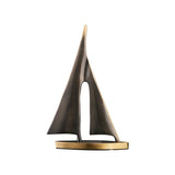 Smooth Sailing Sailboat Metal Crafts Ornaments Copper Golden Hollow Ship Abstract Geometric Sailboat Sculpture Home Furnishings