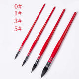 AOOKMIYA Squirrel Hair Red Rod Watercolor Pen Round/Pointed Nylon Solid Watercolor Paint Brush Professional Painting Art Supplies