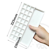 AOOKMIYA Ceramic Watercolor Palette Large Rectangular Multi-Grid White Porcelain Easy To Clean Painting Tools for Beginner Artists