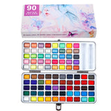 AOOKMIYA Professional 50/72/90 Color Solid Watercolor Set Basic Neon Glitter Watercolor Paint for Drawing Art Paint Supplies Art Supplies AOOKMIYA.COM