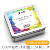 Professional Round Watercolor Paper 300g Tin Box Art Paper Student Art Paint Special Watercolor Book and Painting Paper