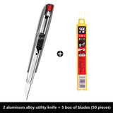 AOOKMIYA Aluminum Alloy Utility Knife Cutting Paper/Leather Engraving Multifunctional Craft Knife Stationery 30 Degree Sharp Angle Blade