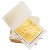 AOOKMIYA 100PCS 24K Gold Leaf Gold Foil Sheets for Decoration Arts Crafts Paper Home Real Gold Foil Gilding Paper