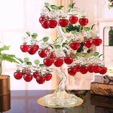 AOOKMIYA Beautiful Glass Crystal Apples Tree with 36 pcs Apples Fengshui Crafts Chirstmas Tree Hanging Ornament Housewarming Gifts