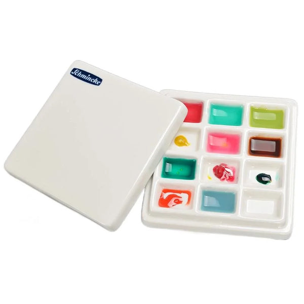 AOOKMIYA Watercolor palette 12/20 grid ceramic palette with lid multifunctional art paint box easy to clean painting art supplies