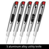 AOOKMIYA Aluminum Alloy Utility Knife Cutting Paper/Leather Engraving Multifunctional Craft Knife Stationery 30 Degree Sharp Angle Blade