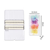AOOKMIYA 48 Grids Portable Color Box Palette Watercolor Paint Sub-packing Box Tri-fold Card Slot Iron Box Sketch Painting Art Supplies
