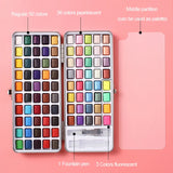 AOOKMIYA Professional 50/72/90 Color Solid Watercolor Set Basic Neon Glitter Watercolor Paint for Drawing Art Paint Supplies Art Supplies AOOKMIYA.COM