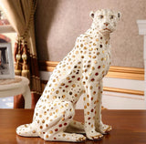 AOOKMIYA ART+ Creative Gifts Home Decor Leopard Statue Art Ornament European Statue Living Room Large Floor Decoration Sculpture Creative Office Decor Mascot