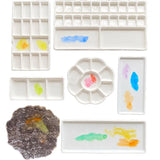 AOOKMIYA Ceramic watercolor palette multi-cell watercolor painting white porcelain palette professional painting ceramic supplies