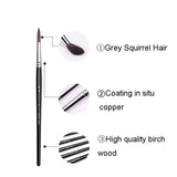 Round Squirrel Hair Brush Black Wooden Pole Suitable for Gouache Acrylic Oil Painting Artist Watercolor Brush Art Supplies