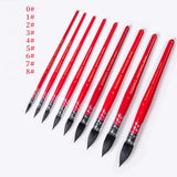 AOOKMIYA Squirrel Hair Red Rod Watercolor Pen Round/Pointed Nylon Solid Watercolor Paint Brush Professional Painting Art Supplies