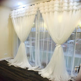 Fashion Princess White Blackout Curtains for Living Room, Korean 3 Layers Fairy Sheer Drapes for Girls' Bedroom,Home Deco Fabric