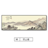 Mountain and Waters Poster Print Landscape Painting for Hall Office Room Decor Traditonal Chinese Style Canvas Wall Art Picture