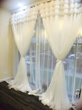 Fashion Princess White Blackout Curtains for Living Room, Korean 3 Layers Fairy Sheer Drapes for Girls' Bedroom,Home Deco Fabric