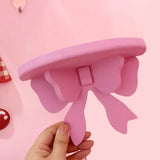 Japanese Kawaii Pink Bow Bedroom Shelves Wall-mounted Cosmetic Wooden Storage Rack Girly Heart Room Decoration Wall Shelf