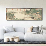 Mountain and Waters Poster Print Landscape Painting for Hall Office Room Decor Traditonal Chinese Style Canvas Wall Art Picture