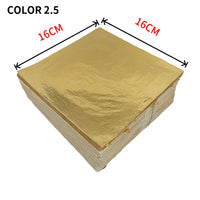 AOOKMIYA Hot Sale 1000pcs 16x16cm Art Craft Paper Imitation Gold Sliver Copper Leaf Leaves Sheets Foil Paper for Gilding Craft Decoration