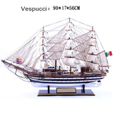 Hot Selling Wooden Sailboat Model Ornament Solid Wood Living Room Decoration Ship European Style Gift