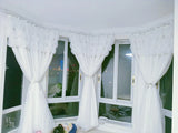 Fashion Princess White Blackout Curtains for Living Room, Korean 3 Layers Fairy Sheer Drapes for Girls' Bedroom,Home Deco Fabric