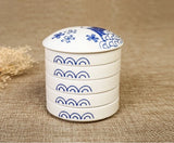Five-layer Ceramic Palette with Cover Jingdezhen Blue and White Porcelain Chinese Painting Pigment Ink Box Pen Wash palette