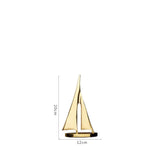 Smooth Sailing Sailboat Metal Crafts Ornaments Copper Golden Hollow Ship Abstract Geometric Sailboat Sculpture Home Furnishings