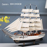 Hot Selling Wooden Sailboat Model Ornament Solid Wood Living Room Decoration Ship European Style Gift