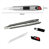 AOOKMIYA Aluminum Alloy Utility Knife Cutting Paper/Leather Engraving Multifunctional Craft Knife Stationery 30 Degree Sharp Angle Blade