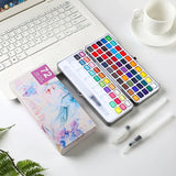 AOOKMIYA Professional 50/72/90 Color Solid Watercolor Set Basic Neon Glitter Watercolor Paint for Drawing Art Paint Supplies Art Supplies AOOKMIYA.COM