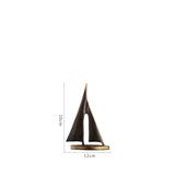 Smooth Sailing Sailboat Metal Crafts Ornaments Copper Golden Hollow Ship Abstract Geometric Sailboat Sculpture Home Furnishings