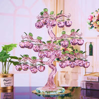 AOOKMIYA Beautiful Glass Crystal Apples Tree with 36 pcs Apples Fengshui Crafts Chirstmas Tree Hanging Ornament Housewarming Gifts